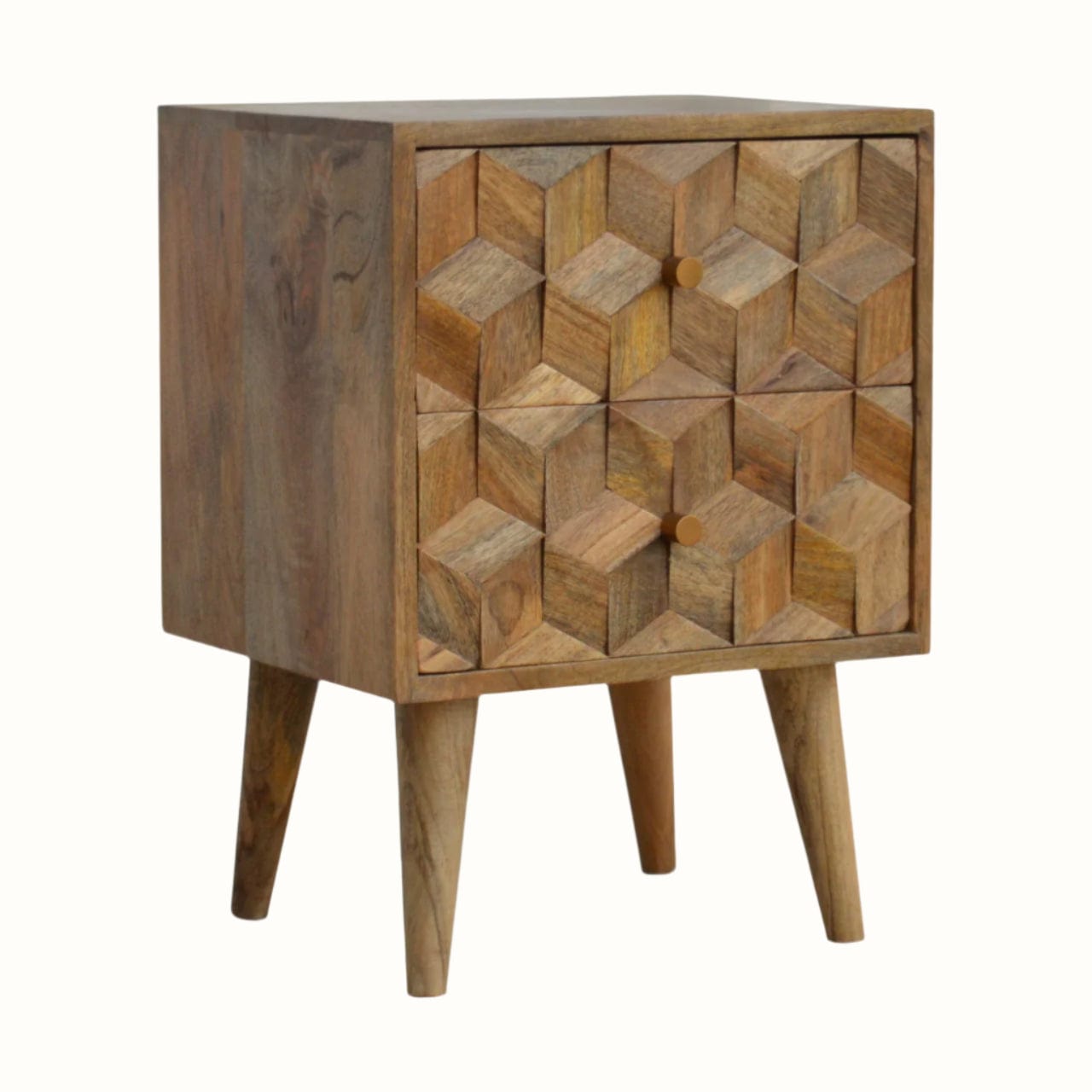 Bokel Home Bedside Tables Felix 2 Drawer Bedside Table, Medium - Natural