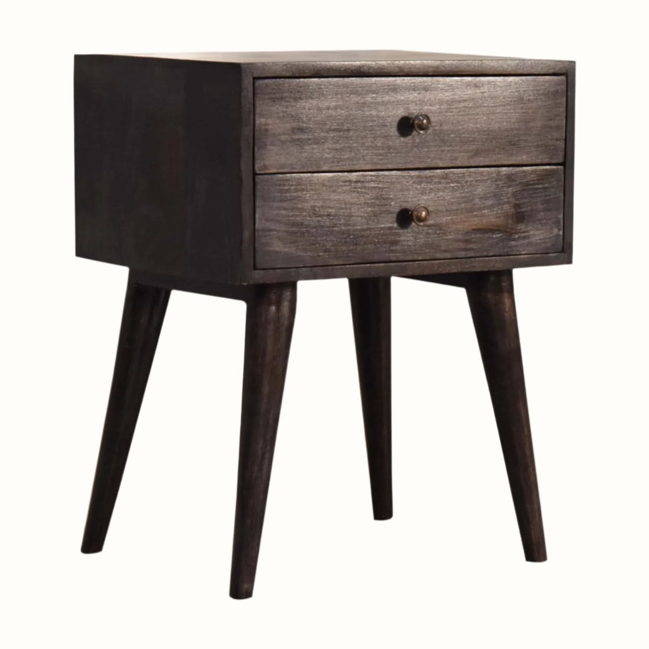 Bokel Home Bedside Tables Fogel 2 Drawer Bedside Table, Medium - Ash Black
