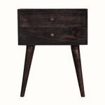 Bokel Home Bedside Tables Fogel 2 Drawer Bedside Table, Medium - Ash Black