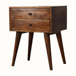 Bokel Home Bedside Tables Fogel 2 Drawer Bedside Table, Medium - Chestnut