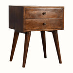 Bokel Home Bedside Tables Fogel 2 Drawer Bedside Table, Medium - Chestnut
