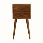 Bokel Home Bedside Tables Fogel 2 Drawer Bedside Table, Mini - Chestnut
