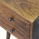Bokel Home Bedside Tables Fogel 2 Drawer Bedside Table, Mini - Chestnut