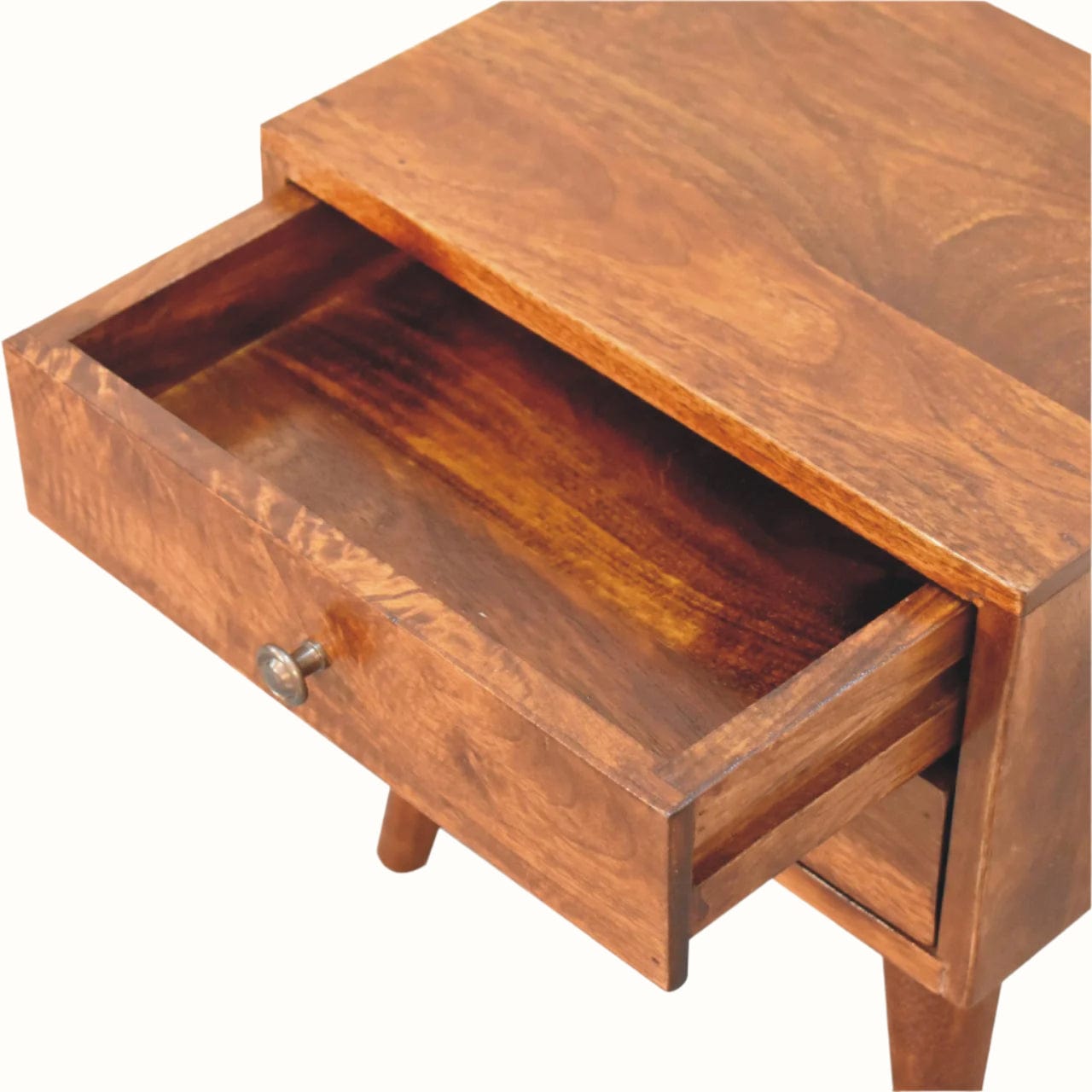 Bokel Home Bedside Tables Fogel 2 Drawer Bedside Table, Small - Chestnut