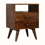 Bokel Home Bedside Tables Fogel Open Bedside Table, Medium - Chestnut