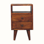 Bokel Home Bedside Tables Fogel Open Bedside Table, Small - Chestnut