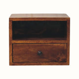 Bokel Home Bedside Tables Fogel Open Wall Mounted Bedside Table, Small - Chestnut