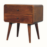 Bokel Home Bedside Tables Hamade Bedside Table, Large - Chestnut