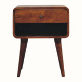 Bokel Home Bedside Tables Hamade Open Bedside Table, Medium - Chestnut