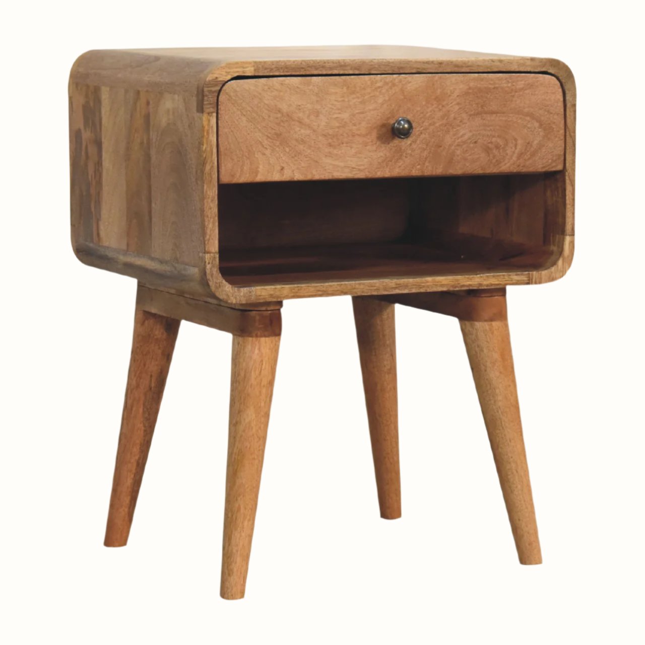 Bokel Home Bedside Tables Hamade Open Bedside Table, Medium - Natural