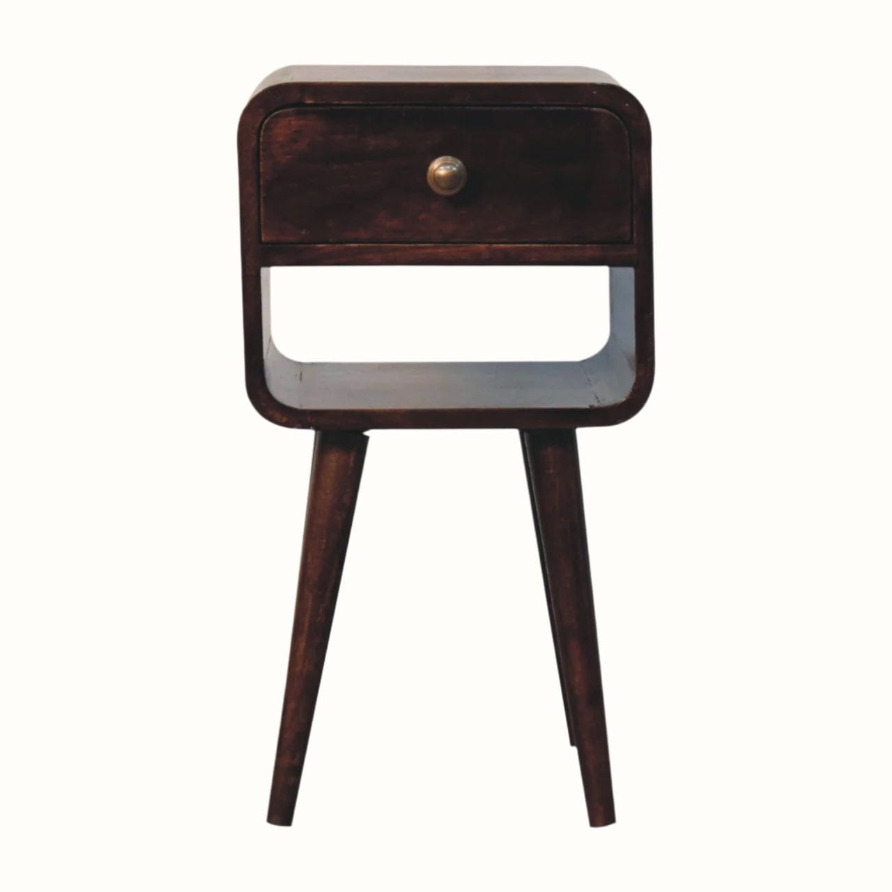Bokel Home Bedside Tables Hamade Open Bedside Table with Lower Slot, Small - California Walnut