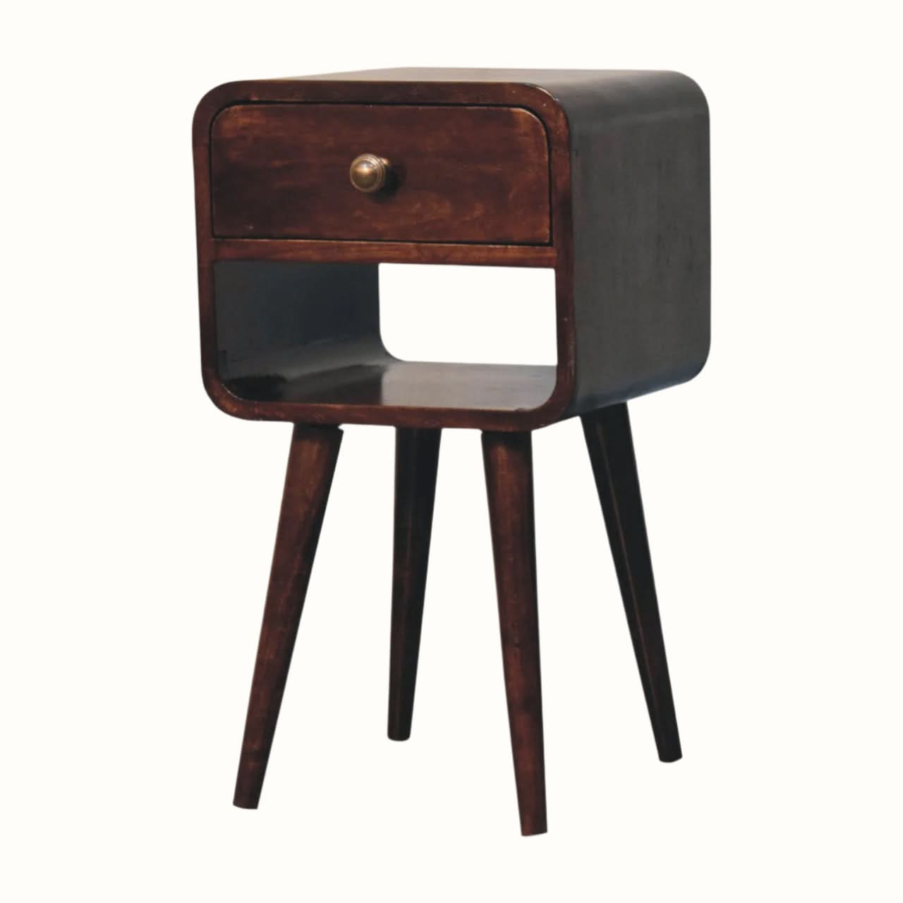 Bokel Home Bedside Tables Hamade Open Bedside Table with Lower Slot, Small - California Walnut
