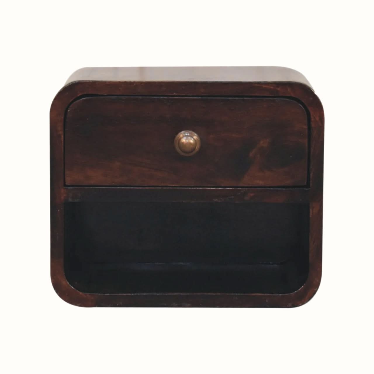 Bokel Home Bedside Tables Hamade Open Wall-Mounted Bedside Table, Small - California Walnut
