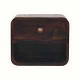 Bokel Home Bedside Tables Hamade Open Wall-Mounted Bedside Table, Small - California Walnut