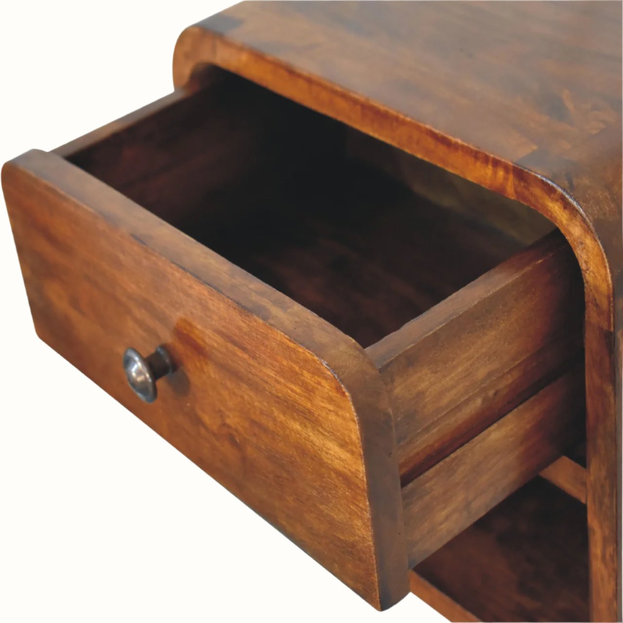 Bokel Home Bedside Tables Hamade Open Wall-Mounted Bedside Table, Small - Chestnut