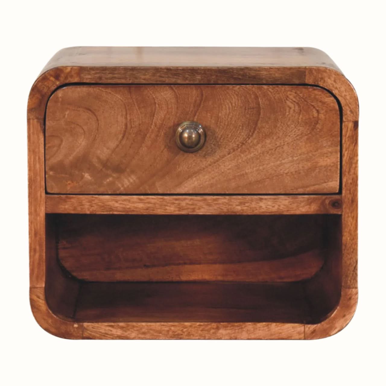 Bokel Home Bedside Tables Hamade Open Wall-Mounted Bedside Table, Small - Honey Caramel