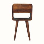 Bokel Home Bedside Tables Hamade Reverse Open Bedside Table, Small - Chestnut