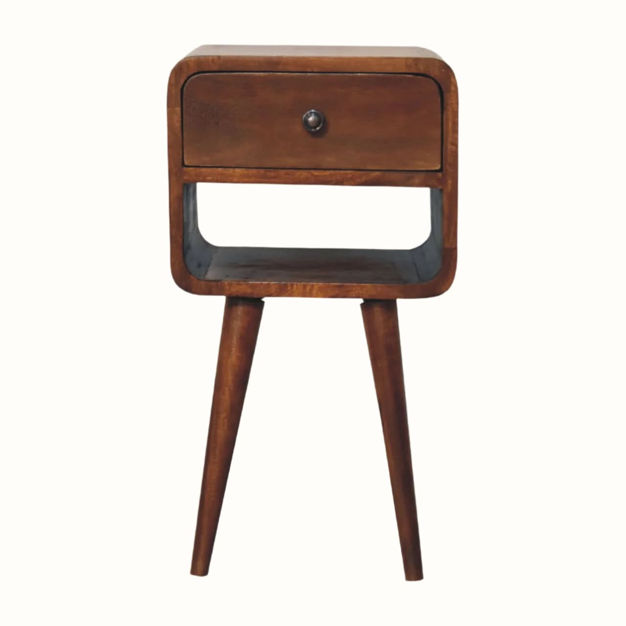 Bokel Home Bedside Tables Hamade Reverse Open Bedside Table, Small - Chestnut