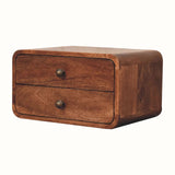 Bokel Home Bedside Tables Hamade Wall Mounted 2 Drawer Bedside Table - Honey Caramel