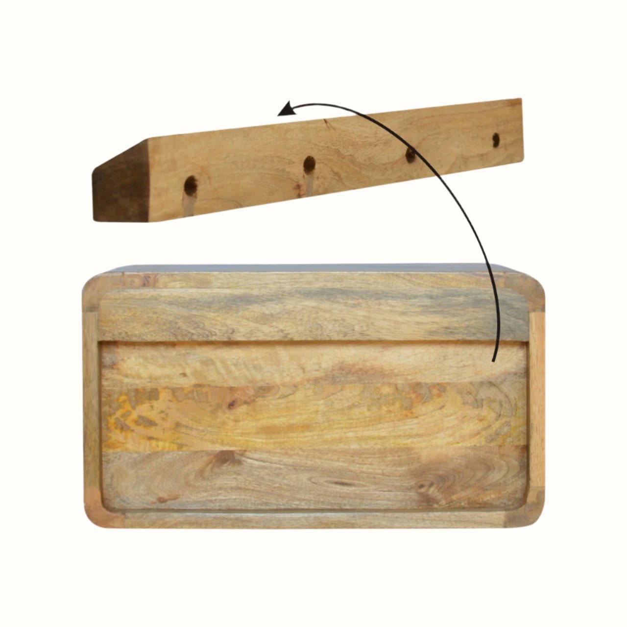 Bokel Home Bedside Tables Hamade Wall-Mounted Bedside Table, Medium - Natural
