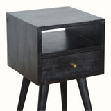 Bokel Home Bedside Tables Littler Bedside Table, Small - Ash Black