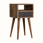 Bokel Home Bedside Tables Littler Bedside Table, Small - Natural/Slate Grey