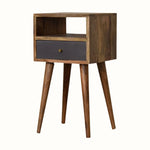 Bokel Home Bedside Tables Littler Bedside Table, Small - Natural/Slate Grey