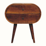 Bokel Home Bedside Tables Merrill 2 Drawer Bedside Table, Large - Chestnut