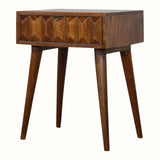 Bokel Home Bedside Tables Prism 1 Drawer Bedside Table - Chestnut