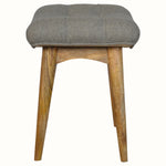 Bokel Home Bench Bethell Curved Stool, Medium - Grey Tweed/Natural