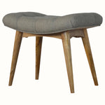Bokel Home Bench Bethell Curved Stool, Medium - Grey Tweed/Natural