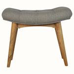 Bokel Home Bench Bethell Curved Stool, Medium - Grey Tweed/Natural