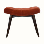 Bokel Home Bench Bethell Curved Stool, Medium - Rust Velvet/Walnut
