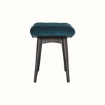 Bokel Home Bench Bethell Curved Stool, Medium - Teal Velvet/Walnut