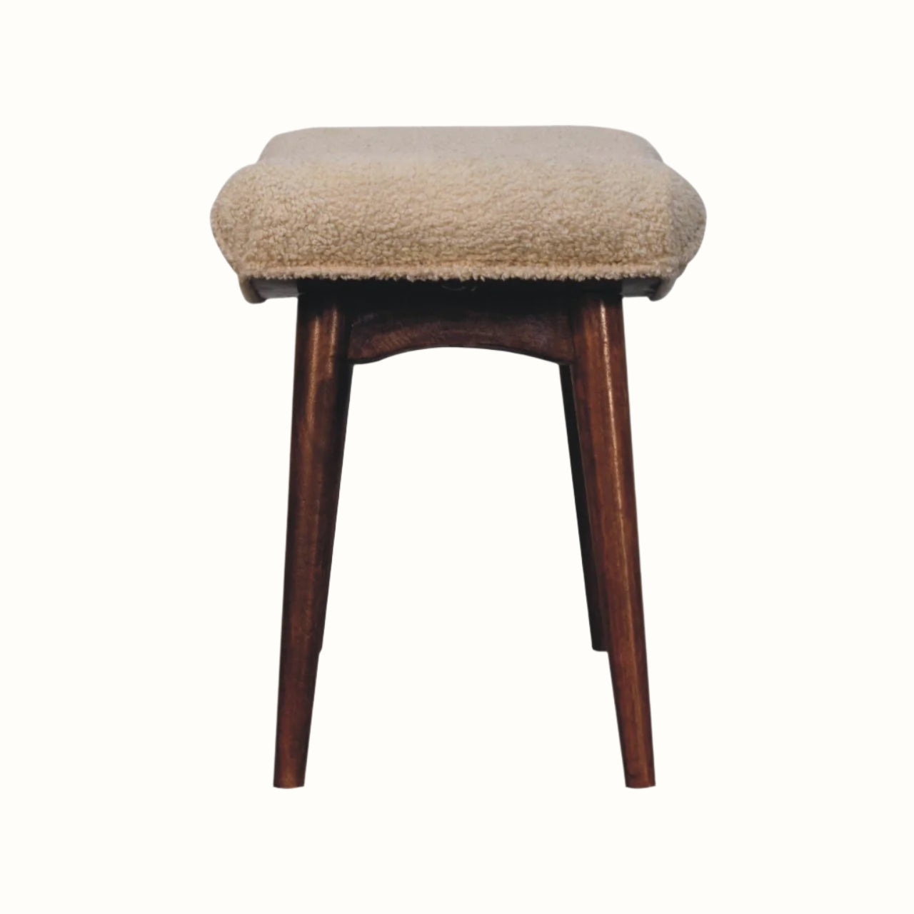Bokel Home Bench Boren Cream Boucle Stool - Honey Caramel