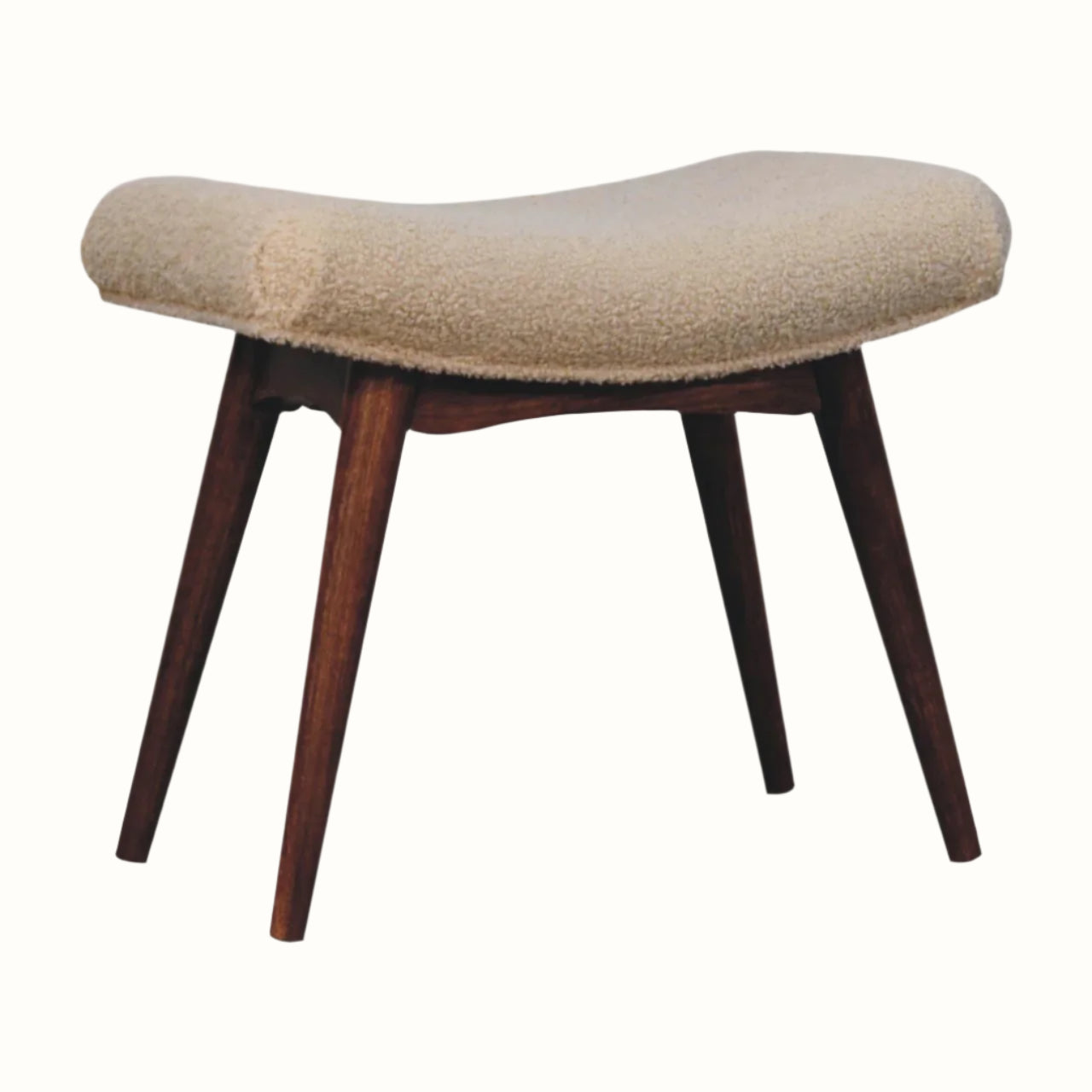 Bokel Home Bench Boren Cream Boucle Stool - Honey Caramel