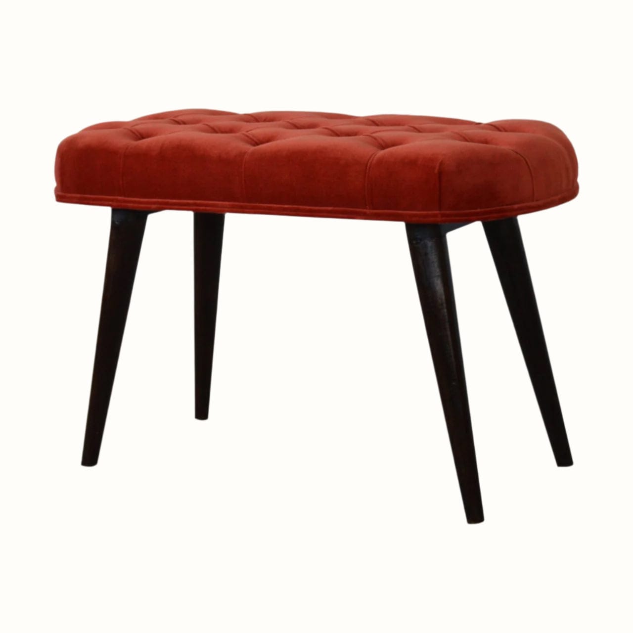 Bokel Home Bench Femia Velvet Bench - Brick Red/Walnut