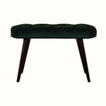 Bokel Home Bench Femia Velvet Bench - Emerald Green/Walnut