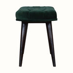 Bokel Home Bench Femia Velvet Bench - Emerald Green/Walnut