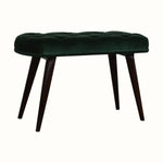 Bokel Home Bench Femia Velvet Bench - Emerald Green/Walnut