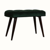 Bokel Home Bench Femia Velvet Bench - Emerald Green/Walnut