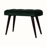 Bokel Home Bench Femia Velvet Bench - Emerald Green/Walnut
