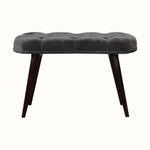 Bokel Home Bench Femia Velvet Bench - Grey/Walnut