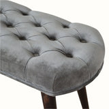 Bokel Home Bench Femia Velvet Bench - Grey/Walnut