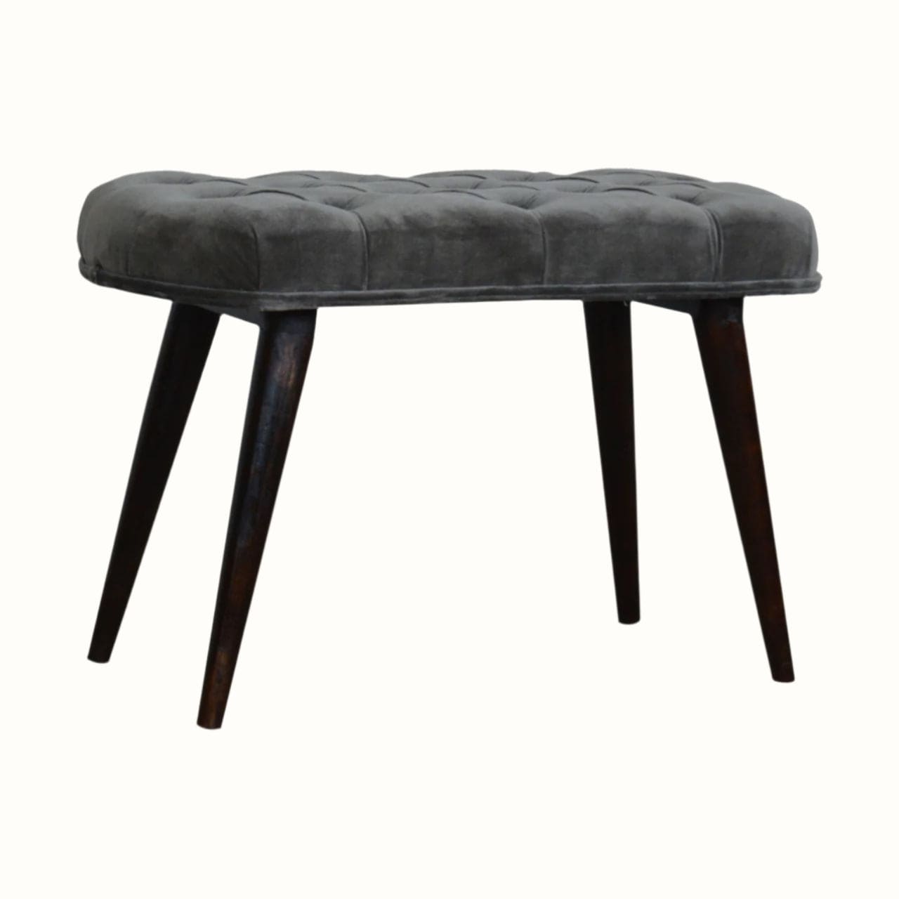 Bokel Home Bench Femia Velvet Bench - Grey/Walnut