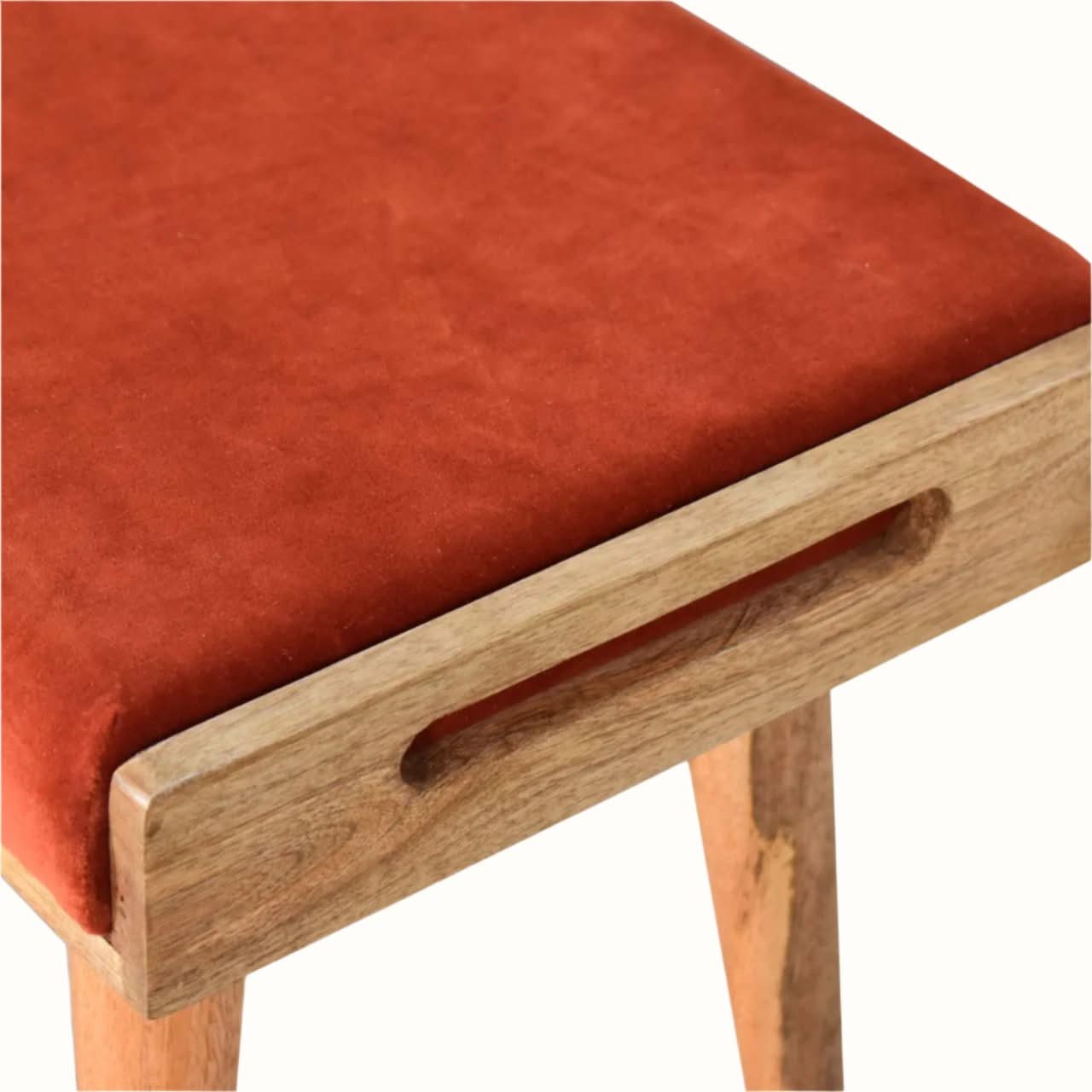 Bokel Home Bench Keene Bench - Burnt Red Velvet/Natural