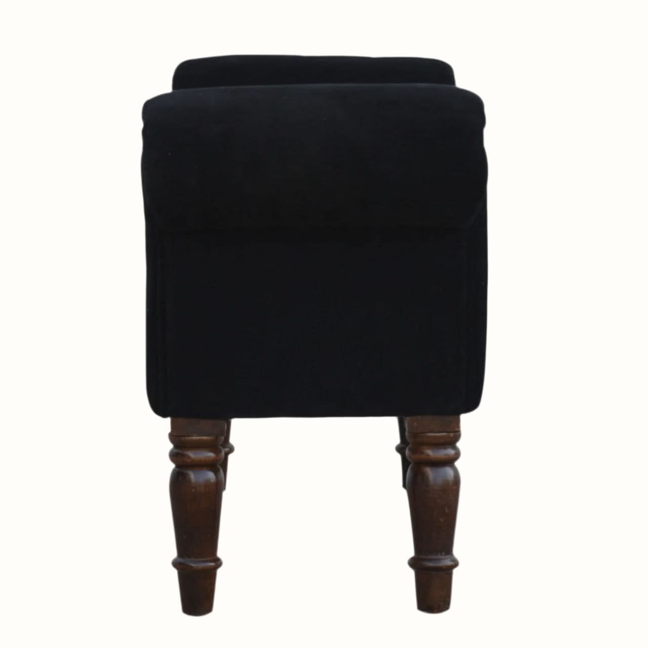 Bokel Home Bench Mineo Velvet Bench - Black/Walnut