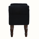 Bokel Home Bench Mineo Velvet Bench - Black/Walnut