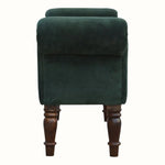 Bokel Home Bench Mineo Velvet Bench - Forest Green/Walnut