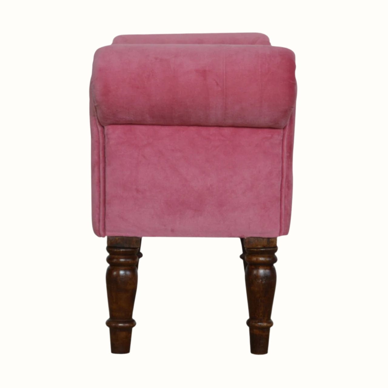 Bokel Home Bench Mineo Velvet Bench - Rose Pink/Walnut